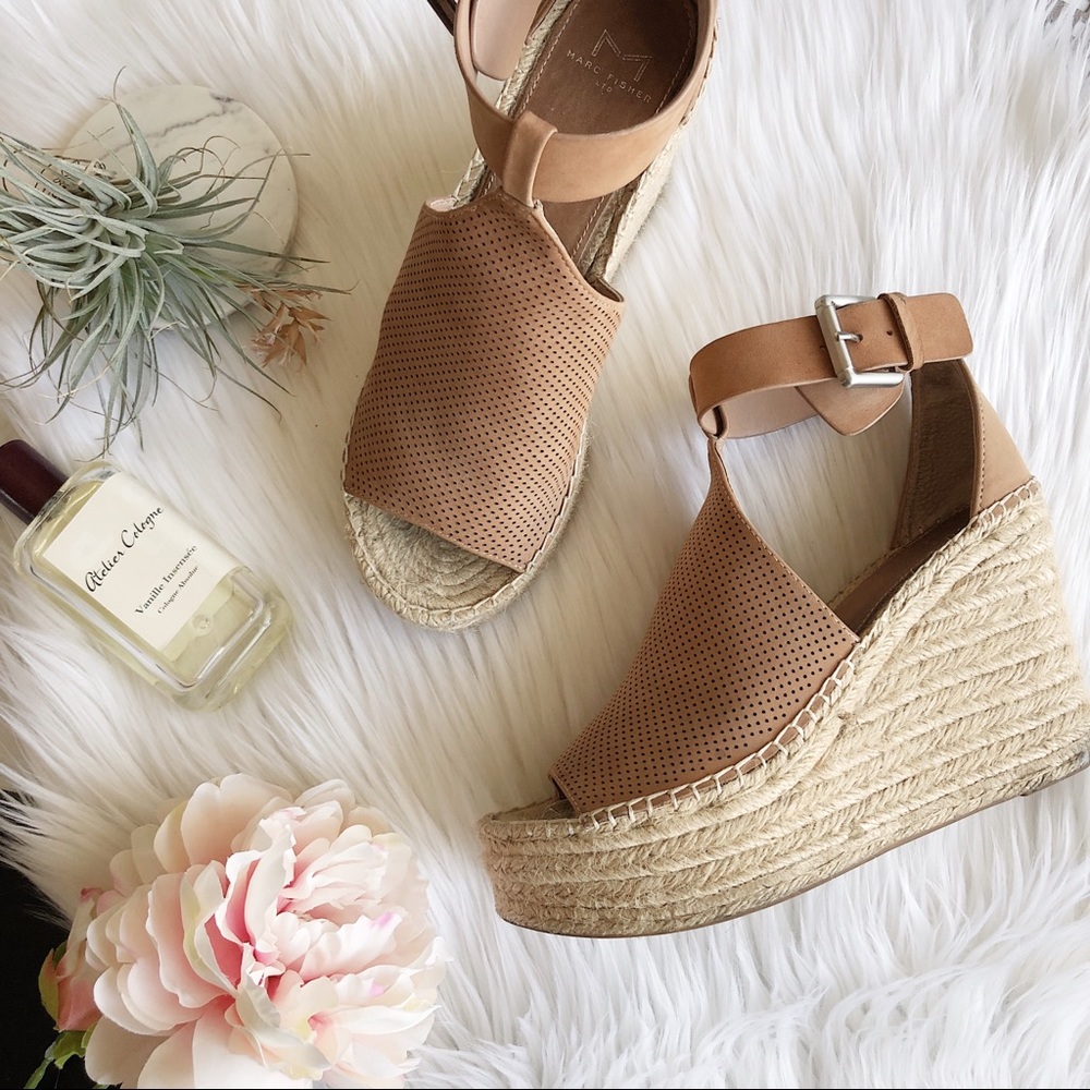 Marc Fisher perforated wedge sandals